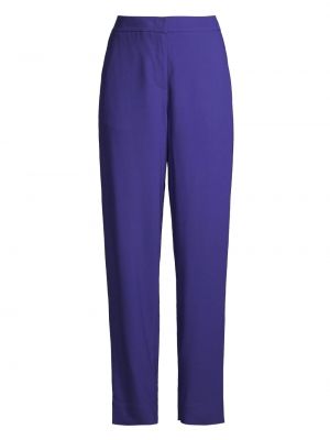 Прямые брюки с высокой талией Emporio Armani фиолетовые