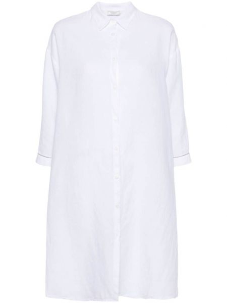 Lněné šaty Peserico bílé