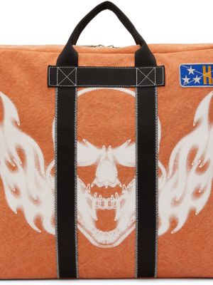 Оранжевая спортивная сумка из плотной ткани Heron Preston