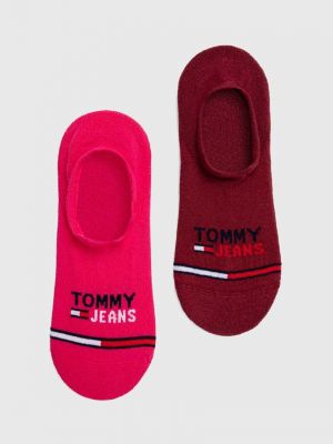 Чорапи Tommy Jeans винено червено