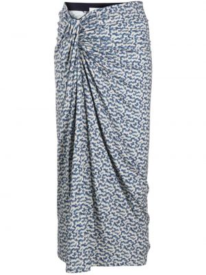 Drapované midi sukně s potiskem Marant Etoile modré