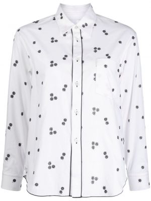 Kvetinová bavlnená košeľa s potlačou Comme Des Garçons Tao biela