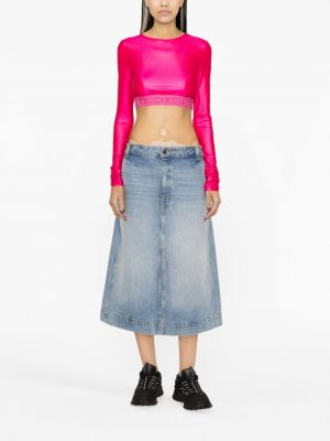 Crop top Versace Jeans Couture różowy