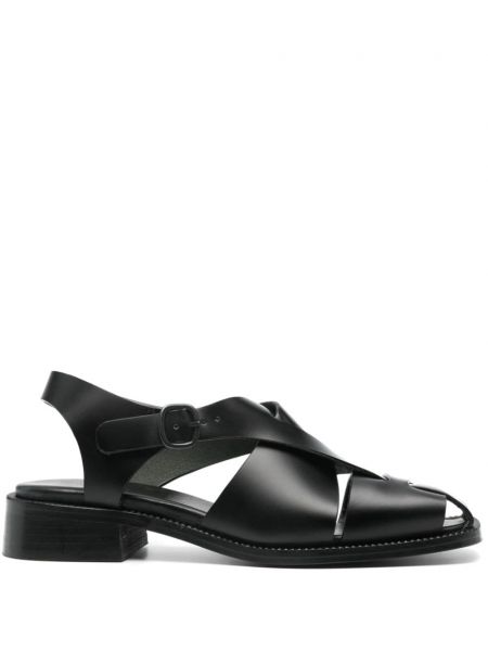 Asymetrické kožené sandále Hereu čierna