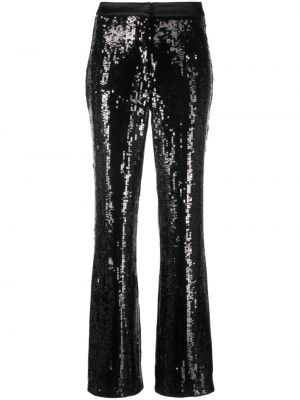 Pantalon droit à paillettes à imprimé Karl Lagerfeld noir