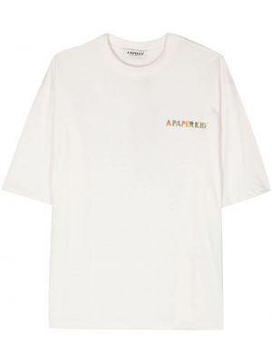 T-shirt en coton à imprimé A Paper Kid blanc