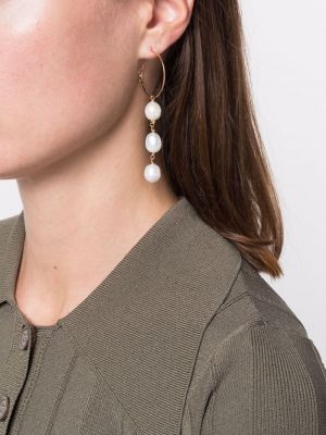 Boucles d'oreilles avec perles à boucle Jil Sander