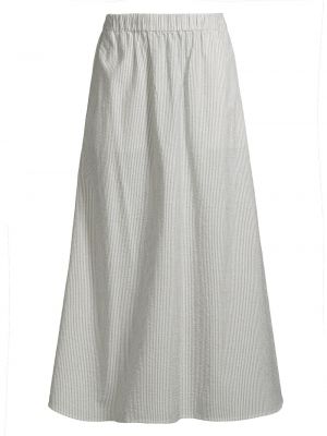 Хлопковая длинная юбка в полоску из сирсакера Eileen Fisher, разноцветный