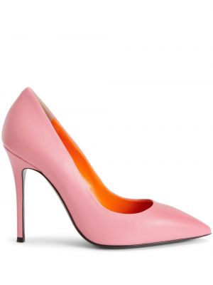 Кожени полуотворени обувки Giuseppe Zanotti розово