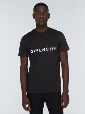 Koszulka bawełniana z dżerseju Givenchy czarna
