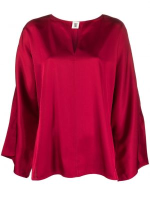 Сатенена блуза By Malene Birger червено