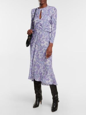 Hodvábne midi šaty s paisley vzorom Isabel Marant