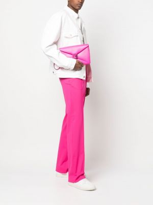 Dabīgās ādas clutch somiņa Valentino Garavani rozā