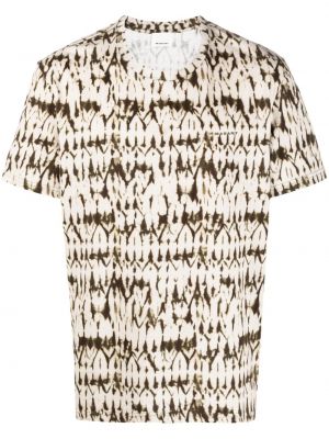 Βαμβακερή μπλούζα με σχέδιο με αφηρημένο print Marant χακί