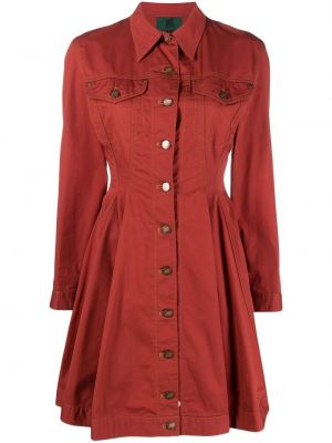 Džinsa auduma kleita Jean Paul Gaultier Pre-owned sarkans
