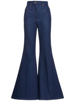 Bavlnené bootcut džínsy s vysokým pásom Nina Ricci modrá