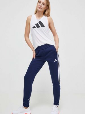 Kalhoty s aplikacemi Adidas Performance modré