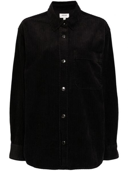 Marškiniai kordinis velvetas Agolde juoda