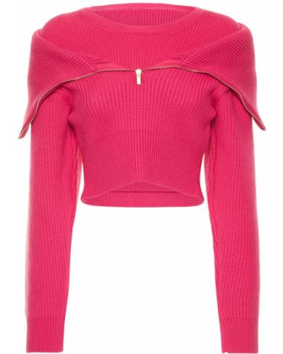 Вълнен пуловер Jacquemus розово