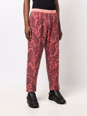 Proste spodnie z nadrukiem z wzorem paisley Aries różowe