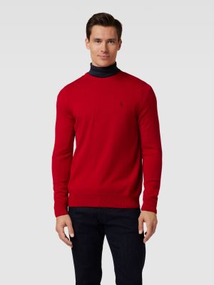 Dzianinowy sweter Polo Ralph Lauren czerwony