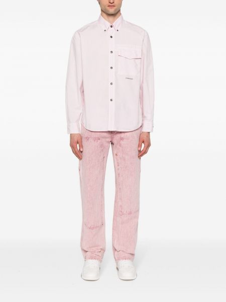 Hemd aus baumwoll mit print Stone Island pink