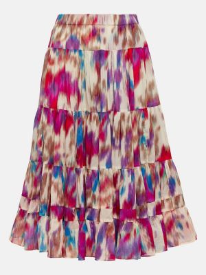 Βαμβακερή midi φούστα με σχέδιο Marant Etoile μπεζ