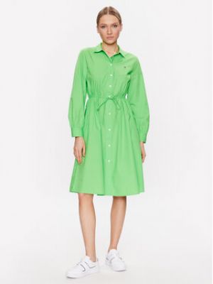 Priliehavé košeľové šaty Tommy Hilfiger zelená
