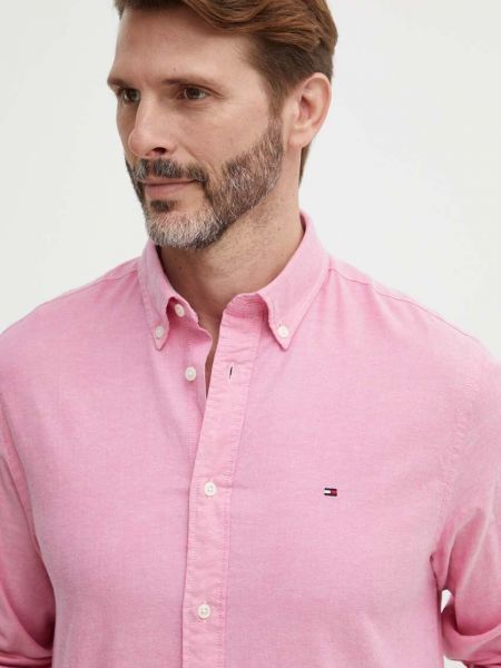 Koszula na guziki puchowa Tommy Hilfiger różowa