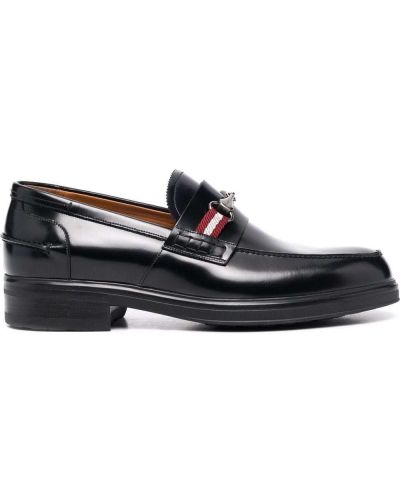 Skinn loafers Bally svart