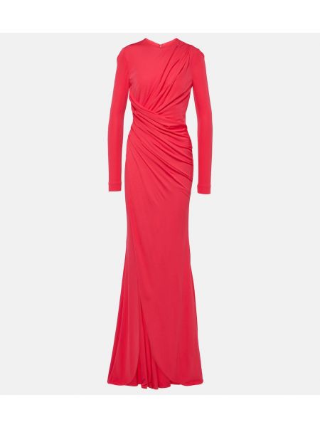Собранное платье Elie Saab красный
