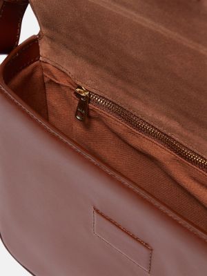 Kožená kabelka A.p.c. hnedá