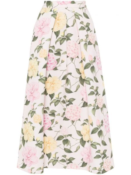 Midi suknja s cvjetnim printom s printom Sachin & Babi ružičasta