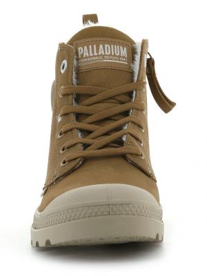 Pantofi din piele cu fermoar Palladium maro