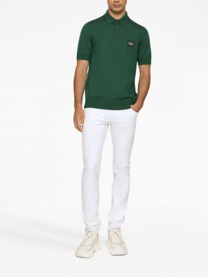 Vilnas polo krekls Dolce & Gabbana zaļš