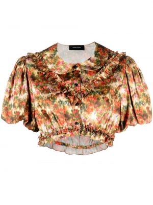 Bluza s cvetličnim vzorcem s potiskom Simone Rocha rumena
