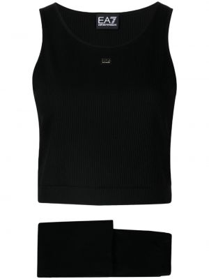 Pantalon de joggings en tricot Ea7 Emporio Armani noir