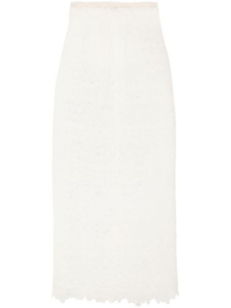 Midi suknja od tila Beaufille bijela