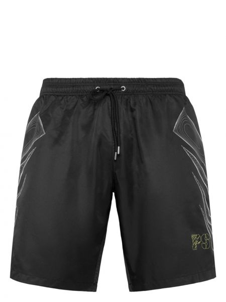 Pantaloni scurți de sport cu imagine Plein Sport negru