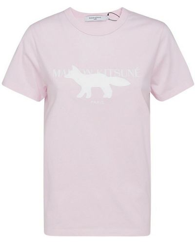 T-shirt Maison Kitsune, różowy