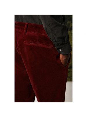 Pantalones chinos de terciopelo‏‏‎ de algodón Massimo Alba rojo