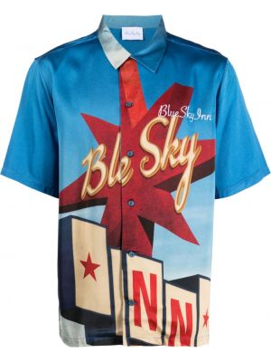 Košile s potiskem Blue Sky Inn modrá
