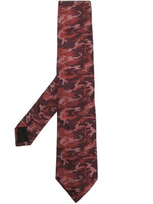 Jedwabny krawat w kamuflażu Givenchy bordowy