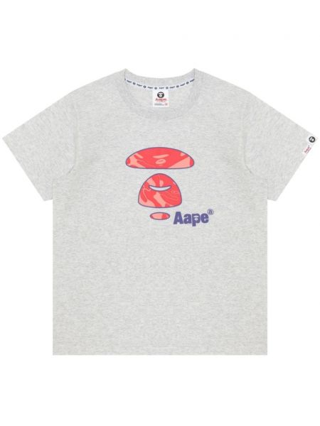 Raštuotas medvilninis marškinėliai Aape By *a Bathing Ape® pilka
