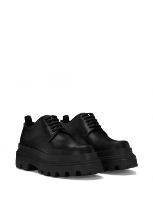Iš natūralios odos derby batai su platforma Dolce & Gabbana juoda