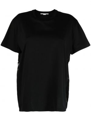 Čipkované bavlnené tričko Stella Mccartney čierna