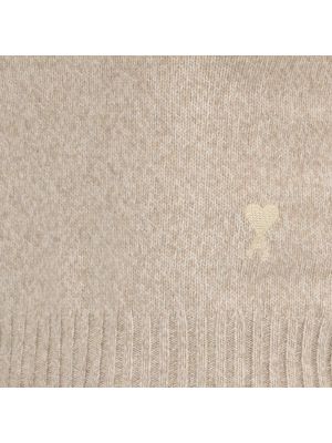 Jersey cuello alto de lana de cachemir de tela jersey Ami Paris beige