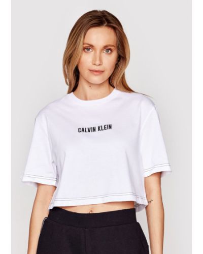 Calvin Klein Performance T-Shirt Open Back 00GWS1K197 Bílá Relaxed Fit