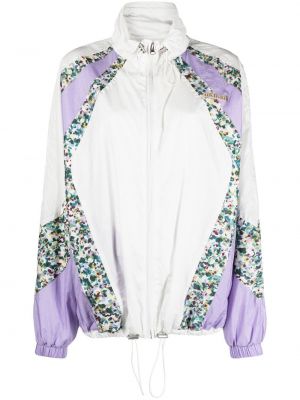 Květinové oversized bunda na zip s dlouhými rukávy Isabel Marant Etoile - bílá