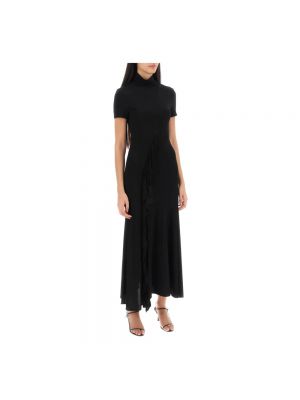 Dzianinowa sukienka długa wełniana z falbankami Paloma Wool czarna